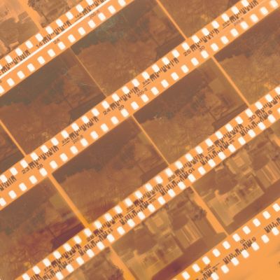 Diagonal cut 35mm film strips - film digitalising service.